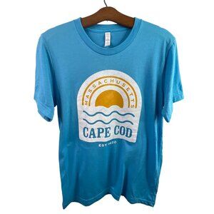 Massachusetts Cape Cod T-Shirt Medium Blue Crewneck Short Sleeve Cotton USA